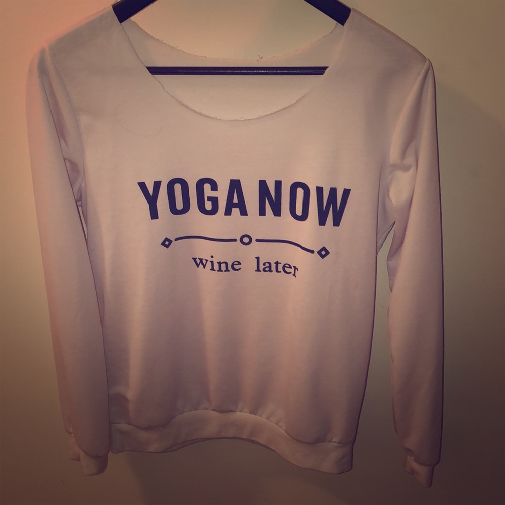 Yoga Now Wine Later Long Sleeve Tee